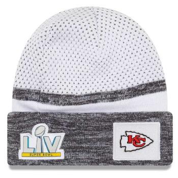 Zimní čepice New Era Kansas City Chiefs White Super Bowl LV Bound Sideline Cuffed Knit Hat - UNI