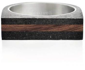 Gravelli Betonový prsten antracitový Stamp Wood GJRUWOA004 53 mm