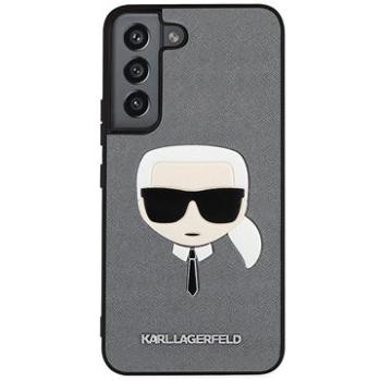 Karl Lagerfeld PU Saffiano Karl Head Zadní Kryt pro Samsung Galaxy S22+ Silver (3666339045517)