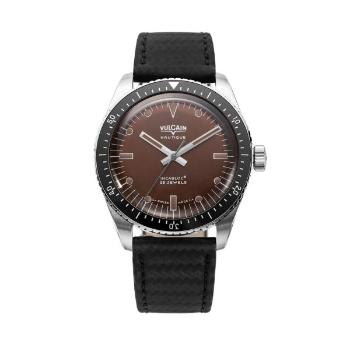 Vulcain Skindiver Nautique Brown - Black Carbon Leather Strap