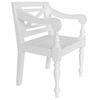 Židle Batavia 2 ks bílé masivní mahagonové dřevo (246963)