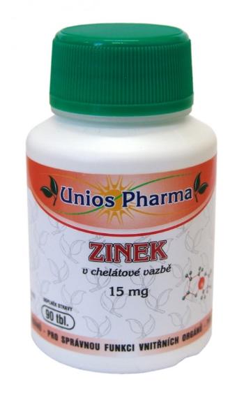 UniosPharma Unios Pharma Zinek 15 mg v chelátové vazbě 90 tablet