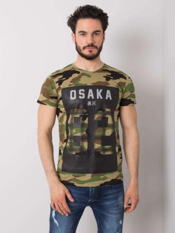 KHAKI PÁNSKÉ TRIČKO S POTISKEM 82 MH-TS-2094.20-KHAKI Velikost: XL