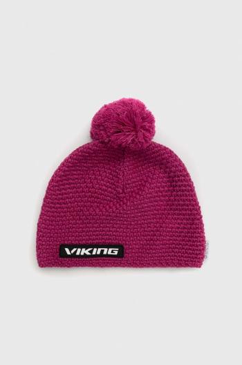 Čepice Viking růžová barva, vlněná