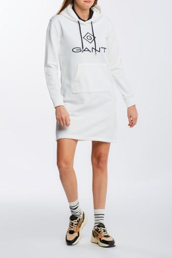 MIKINOVÉ ŠATY GANT LOCK UP HOODIE DRESS bílá S