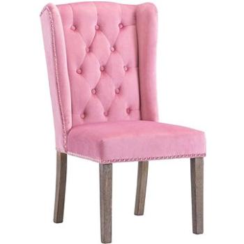 Jídelní židle 4 ks růžové samet (3055860)