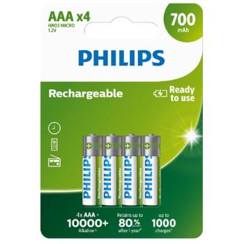 Philips Nabíjecí baterie AAA 1,2 V, 4 ks