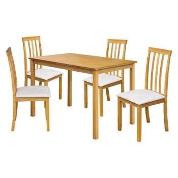 IDEA nábytek Stůl + 4 židle MALAGA lak javor