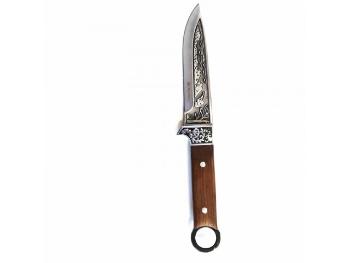 Lovecký nůž se zdobenou čepelí, 27 cm