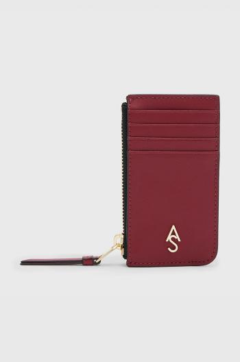 Kožená peněženka AllSaints červená barva