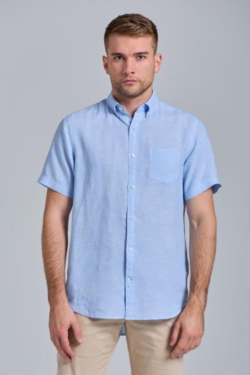 KOŠILE GANT D2. REG LINEN SHIRT SS BD modrá L