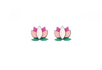 Dřevěné náušnice Pink Lotus Earrings možností výměny či vrácení do 30 dnů