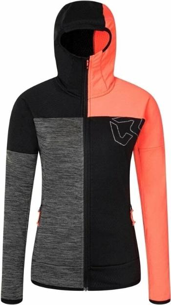 Rock Experience Kobra FZ Woman Fleece Caviar/Fiery Coral/Grey Melange L Outdoorová mikina