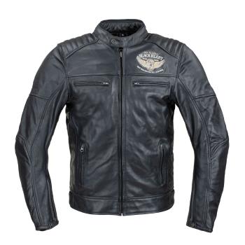 Pánská kožená bunda W-TEC Black Heart Wings Leather Jacket  černá