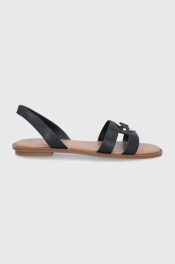 Kožené sandály Aldo FANDRA dámské, černá barva, na podpatku