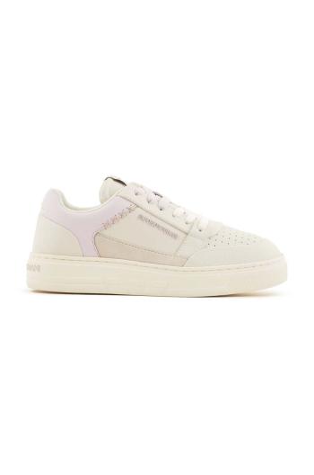 Kožené sneakers boty Emporio Armani béžová barva, X3X211 XR101 C657