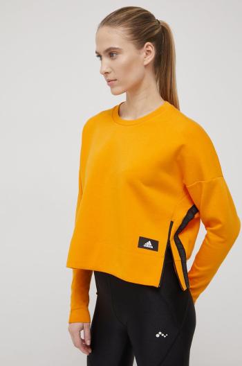 Mikina adidas Performance HG6253 dámská, oranžová barva, hladká