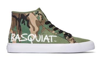 DC Shoes x Basquiat Manual High-Top Camo Shoes zelené ADYS300687-BLM