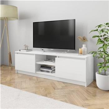 TV stolek bílý s vysokým leskem 120x30x35,5 cm dřevotříska (800573)