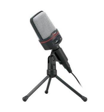 C-TECH Stolní mikrofon MIC-02, 3,5mm stereo jack, kabel 2.5m, MIC-02