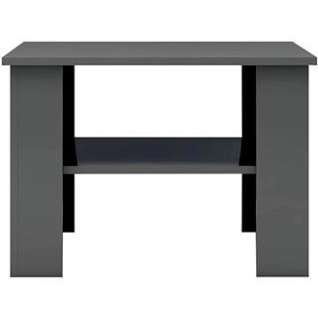 Konferenční stolek šedý vysoký lesk 60x60x42 cm dřevotříska (800215)