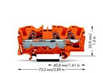 Průchodková svorka WAGO 2006-1302, pružinová svorka, 7.50 mm, oranžová, 25 ks