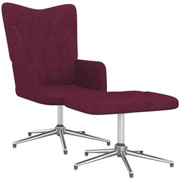 Relaxační křeslo se stoličkou fialové textil, 327610 (327610)