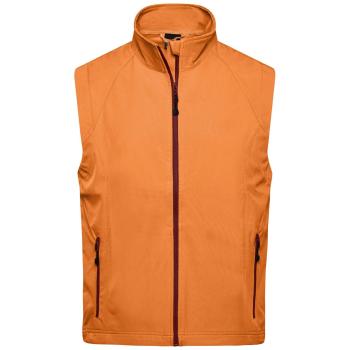 James & Nicholson Pánská softshellová vesta JN1022 - Oranžová | S