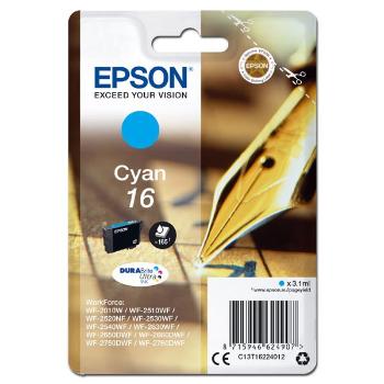 EPSON T1622 (C13T16224012) - originální cartridge, azurová, 3,1ml