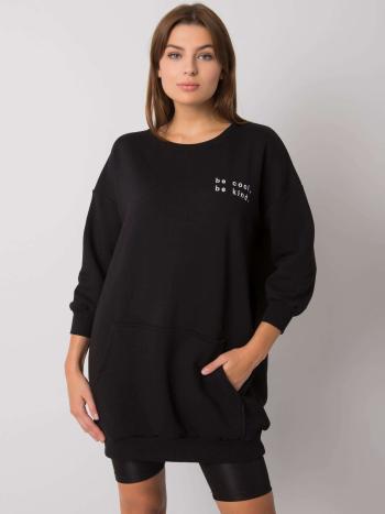 ČERNÁ DÁMSKÁ OVERSIZE MIKINA BEZ KAPUCE RV-BL-6934.57P-BLACK Velikost: ONE SIZE