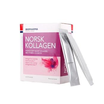 Hydrolyzovaný mořský kolagen s vitamínem C a biotinem - Norsk Kollagen - Biopharma - 25x5 g Příchuť: Malina