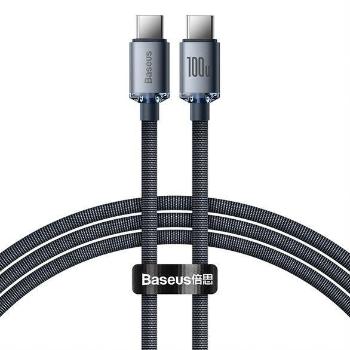 Baseus Crystal Shine Series nabíjecí / datový kabel USB-C / USB-C 100W 1, 2m, černá
