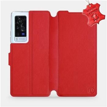Kožené flip pouzdro na mobil Vivo X60 Pro 5G - Červené -  Red Leather (5903516815692)