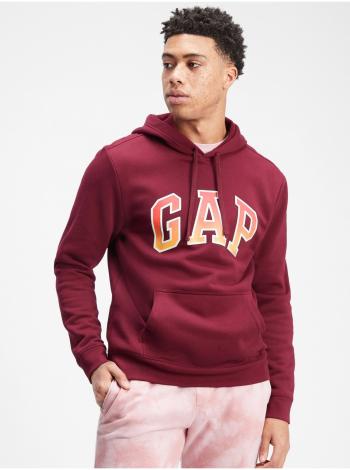Červená pánská mikina GAP Logo arch hoodie