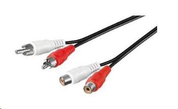 PREMIUMCORD Kabel prodlužovací audio 2x Cinch - 2x Cinch (RCA, M/F) 2m