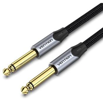 Vention Cotton Braided 6.5mm Male to Male Audio Cable 0.5m Gray Aluminum Alloy Type (BASHD)