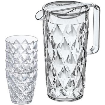 Koziol Sada sklenic 250 ml 4 ks se džbánem 1,6 l Crystal křišťálově čirá (KOZ4007535)