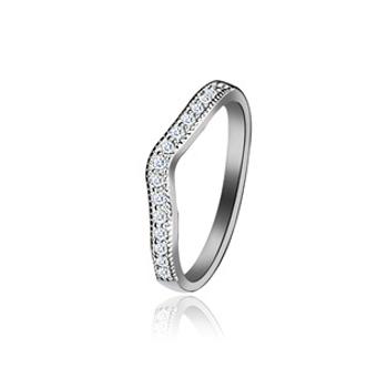 NUBIS® Stříbrný prsten se zirkony - velikost 58 - NB-5099-58