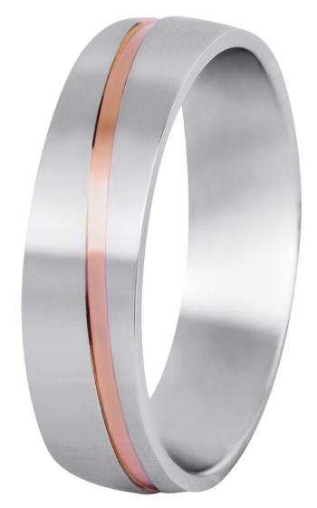 Beneto Pánský bicolor snubní prsten z oceli SPP07 67 mm