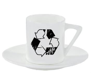 Espresso hrnek s podšálkem 100ml Recyklace