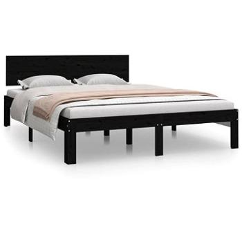 Rám postele černý masivní dřevo 135 × 190 cm Double, 810474 (810474)