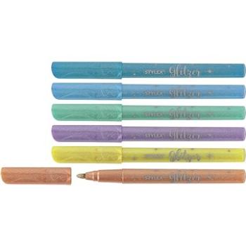 Stylex Glitter felt tip pens, 6 pastelových barev (64017)