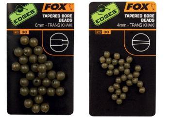 Fox gumové korálky tapered bore beads trans khaki-4 mm
