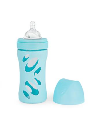 TWISTSHAKE Láhev kojenecká Anti-Colic skleňená 260 ml pastelově modrá