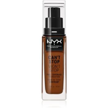 NYX Professional Makeup Can't Stop Won't Stop Full Coverage Foundation vysoce krycí make-up odstín 25 Deep Ebony 30 ml