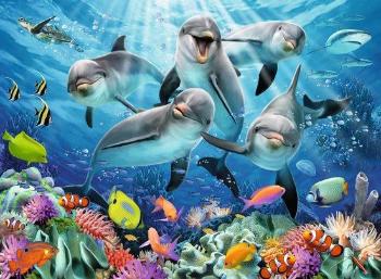 RAVENSBURGER Puzzle Delfíni u korálového útesu 500 dílků