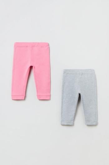 Kojenecké kalhoty OVS růžová barva, hladké