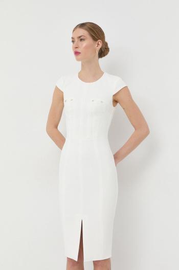 Šaty Elisabetta Franchi bílá barva, midi