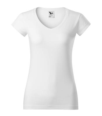 MALFINI Dámské tričko Fit V-neck - Bílá | S