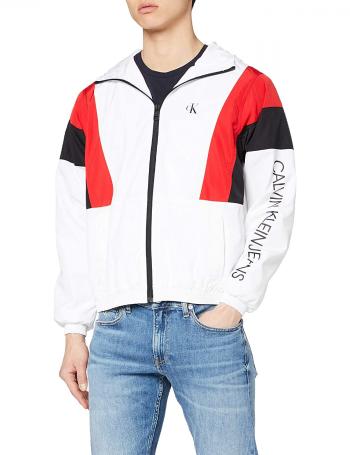 Calvin Klein Calvin Klein pánská bílá sportovní bunda COLOR BLOCK TRACK JACKET